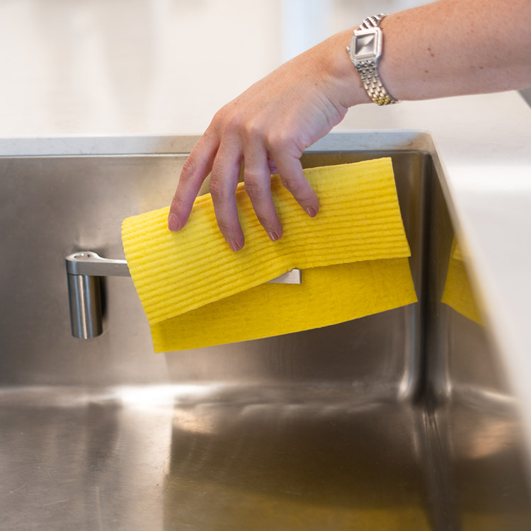 Holder til oppvaskklut Happy Sinks, Rustfritt stål